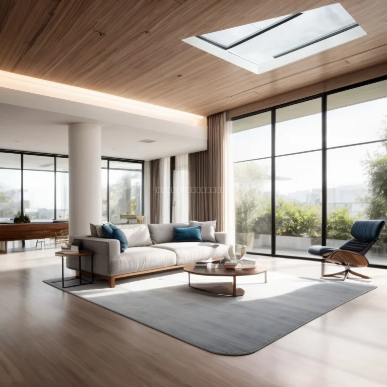 Smarte Klimaanlage mit KI gesteuert im modernen Wohnzimmer